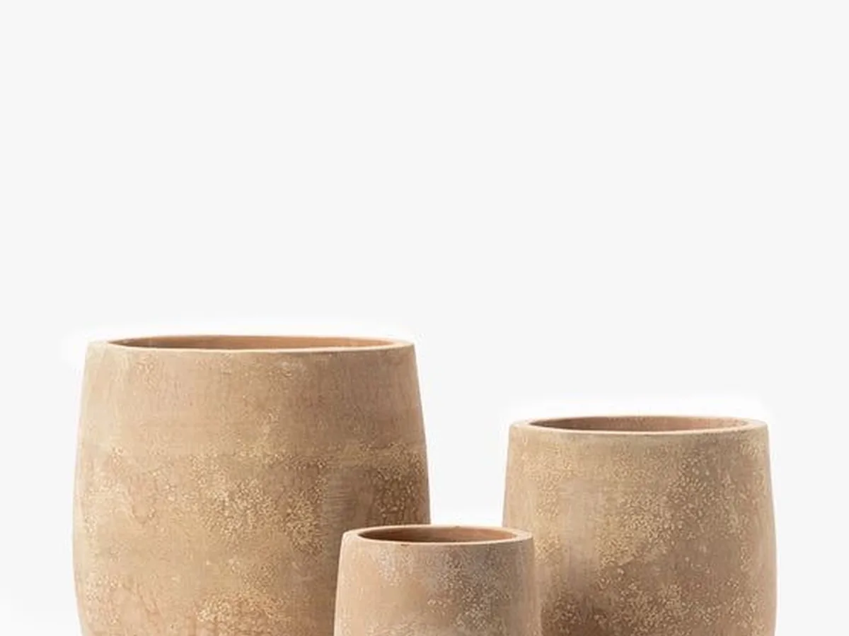 Set de 3 macetas de barro